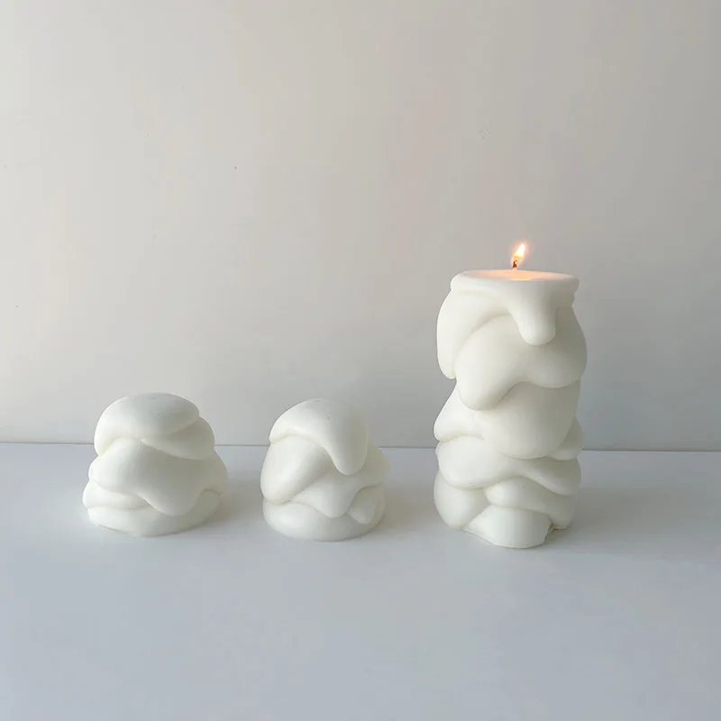 

Stalactite Candle Silicone Mold Water Ripple Irregular Pattern Cylinder Cake Chocolate Soap Silicone Mold Home Art Decorating