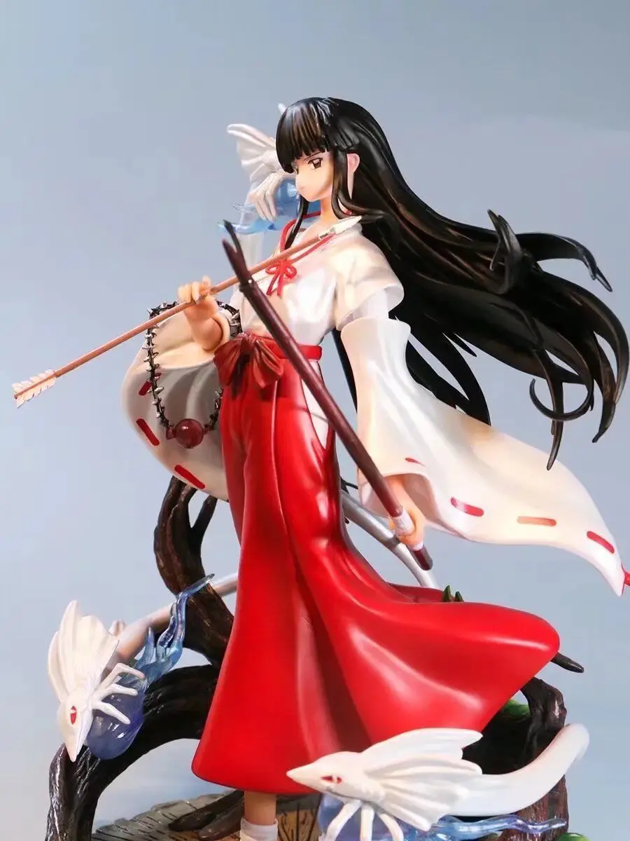 

26cm Inuyasha GK fire phoenix bellflower standing scene hand-made boxed model ornament statue PVC Aftion Figure Toys Gifts