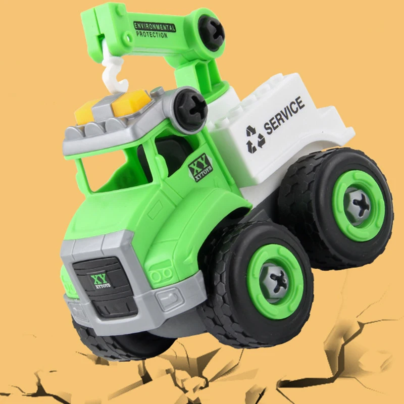 

Новинка разборка инженерный автомобиль экскаватор модель автомобиля самодельная Съемная сборка гайка сборка скользящая машина 1 шт. обучающие игрушки