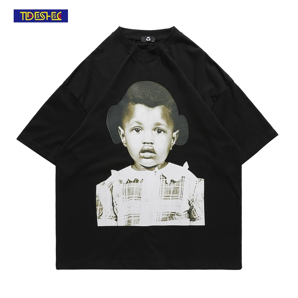 

Men's T-Shirts Casual Oversized Rapper Graphic Printed T Shirt Hip Hop 2022 Summer Vintage Tee Tops Streetwear Short Sleeves