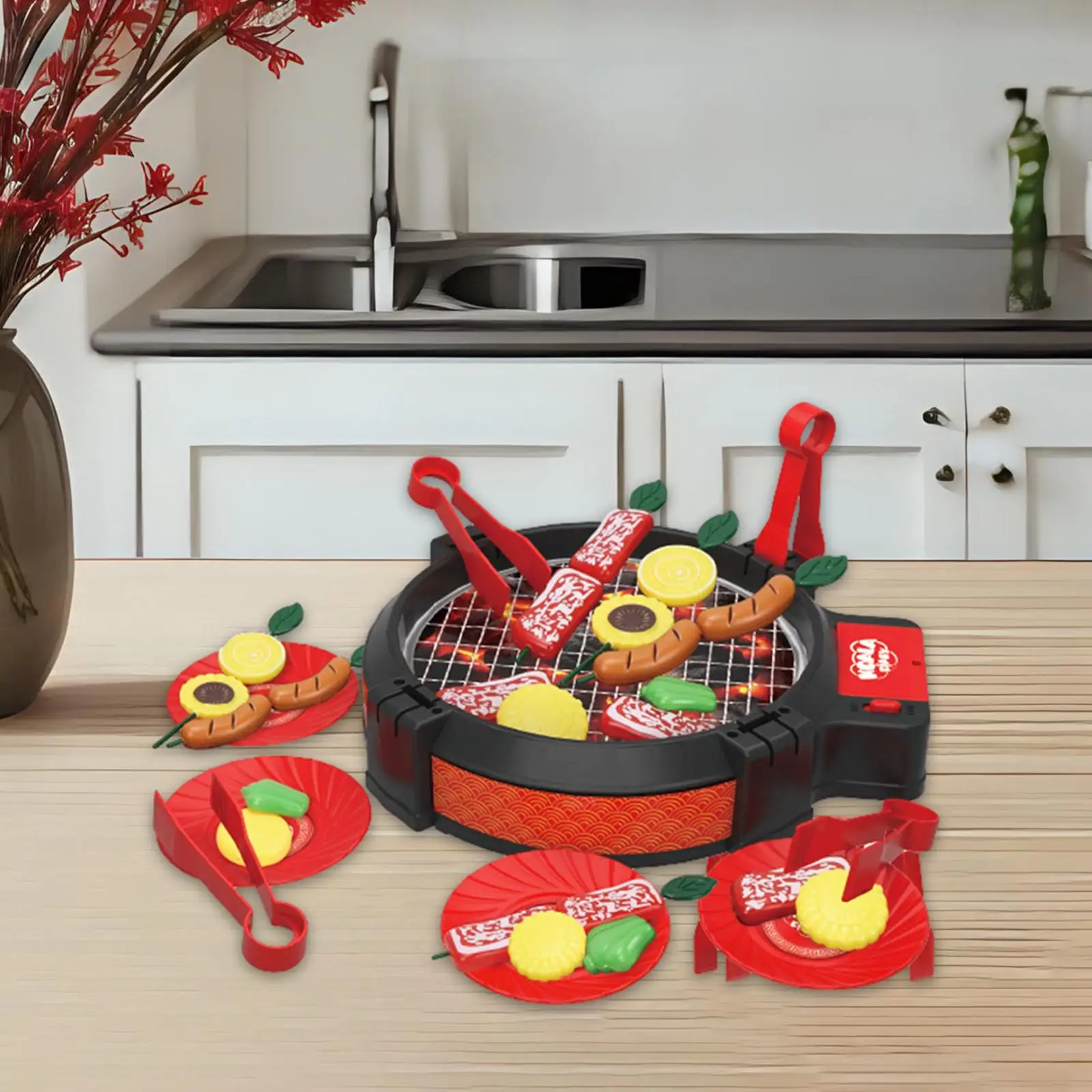 27 шт. детская игрушка-гриль-барбекю с реалистичным звуком переворачиванием еды