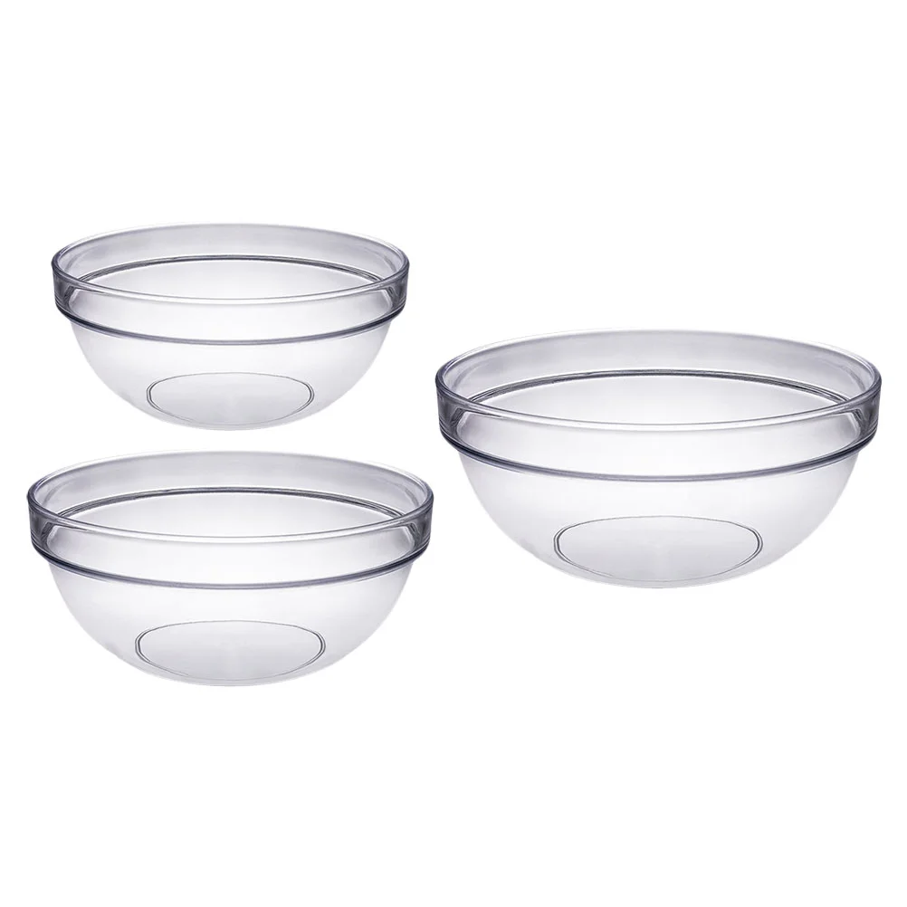 

3Pcs Vegetable Bowls Salad Storage Holders Storage Fruit Bowls (Transparent)