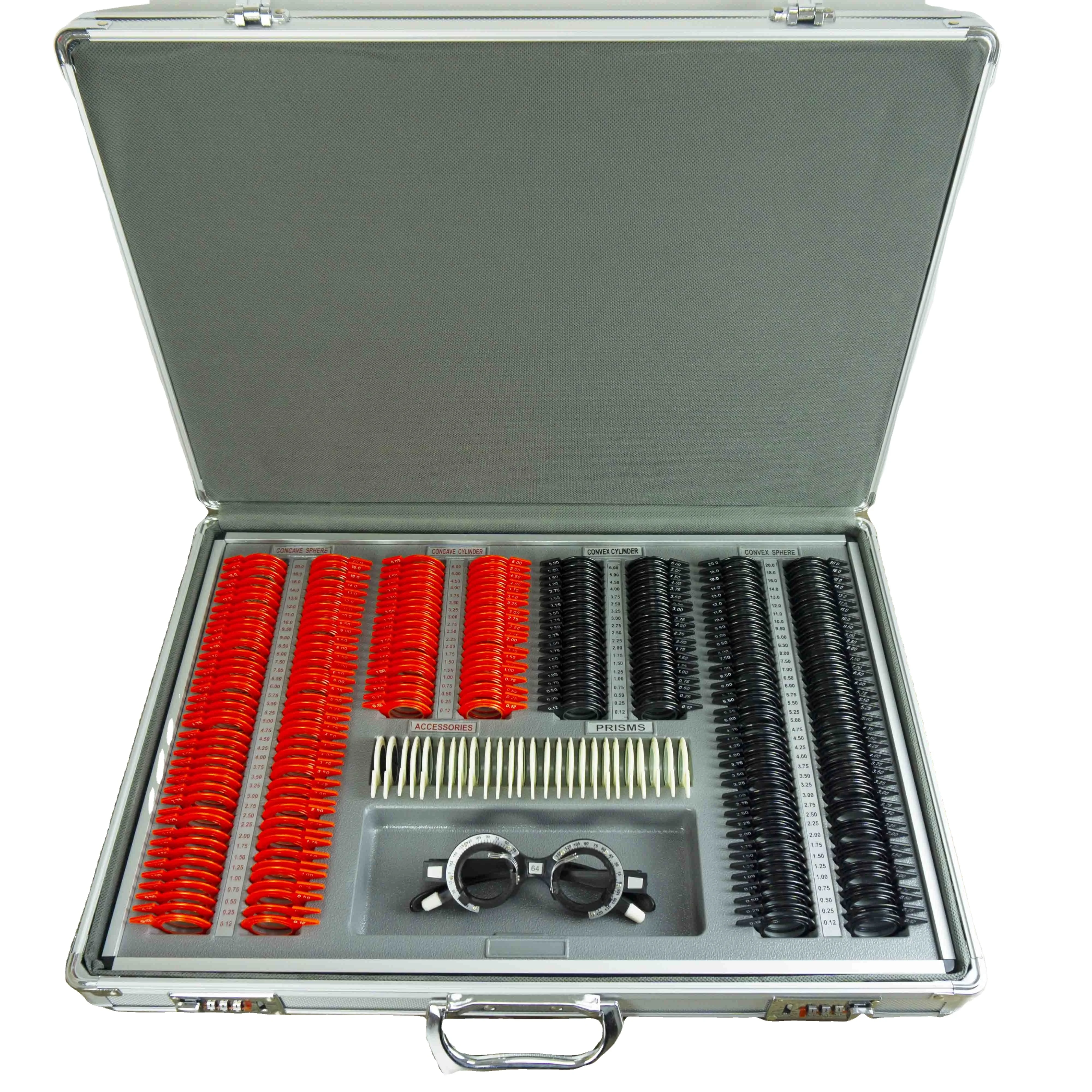 

Trial Lens Set 266SL Plastic Ring trial les case 266 pieces with Aluminum case