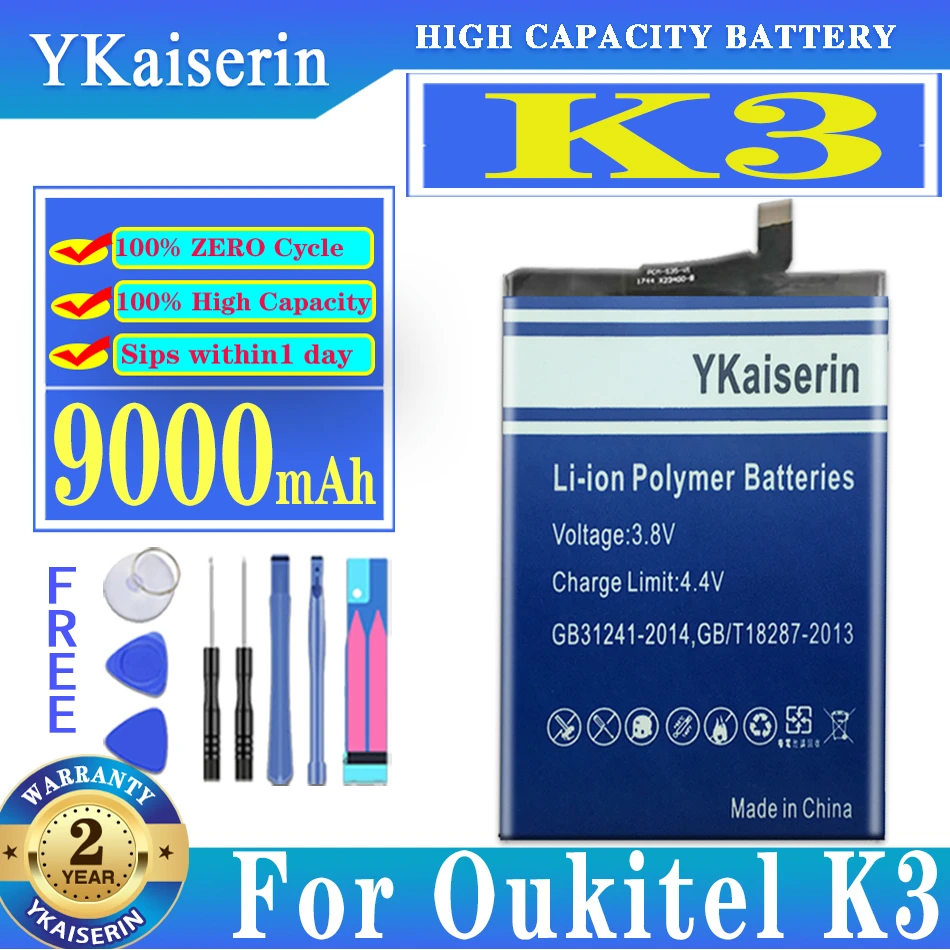 

YKaiserin Battery 6080mAh For Oukitel K3 K 3 Bateria + Track NO