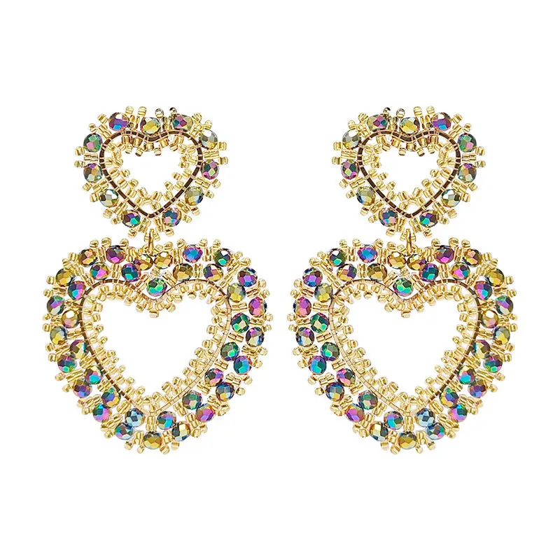 Ослепительные оригинальные серьги в форме сердца из сплава