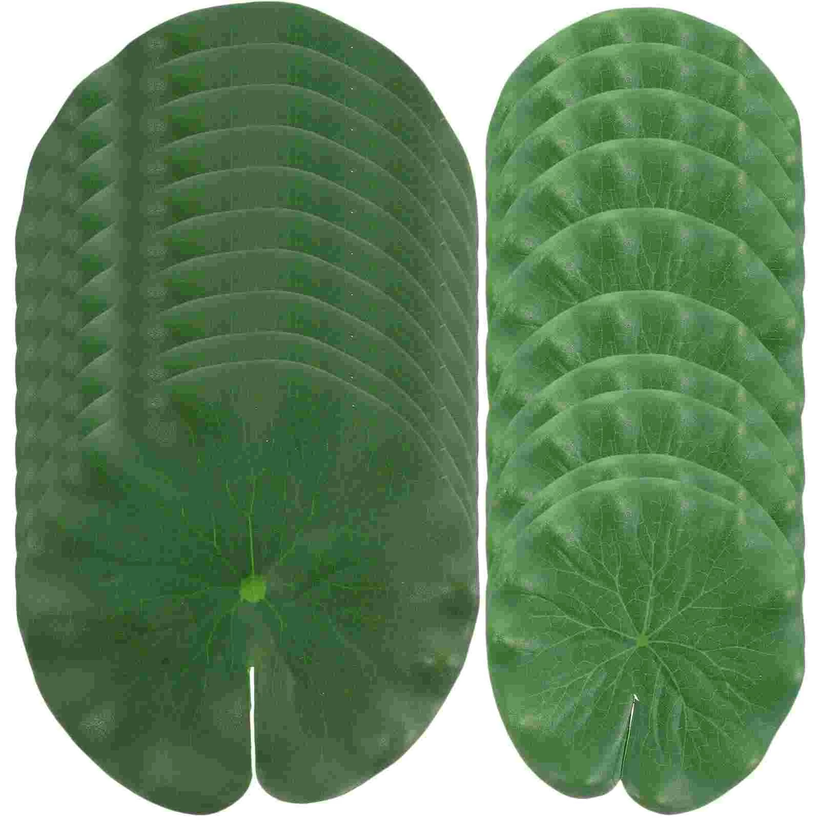 

Lotus Lily Leaves Floating Pads Water Artificial Pond Aquarium Fake Leaf Decor Foliage Flowers Decoration Pool Realistic