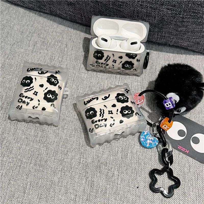 

Candy Cartoon Coal Ball Case for AirPods Pro2 Airpod Pro 1 2 3 Bluetooth Earbuds Charging Box Protective Earphone Case Cover
