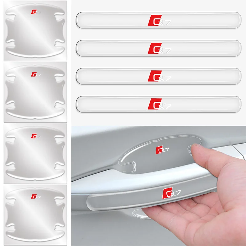 8 шт. прозрачная наклейка на запястье дверную ручку автомобиля защитная полоса от