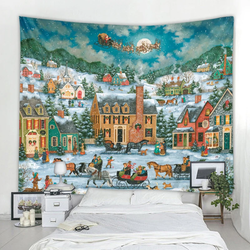 

Christmas Background Decoration Tapestry Curtains Christmas Party Backdrop Decoration Tapestry Home Dorm Christmas Backdrop