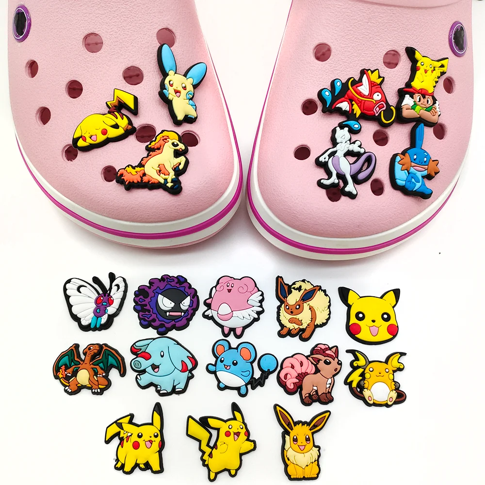 

Aoger Jibz Shoe Croc Charms 1Pcs Pokemon Pikachu Pins PVC DIY Sandals Accessories for Clogs Kids Party Favors X-mas Gifts