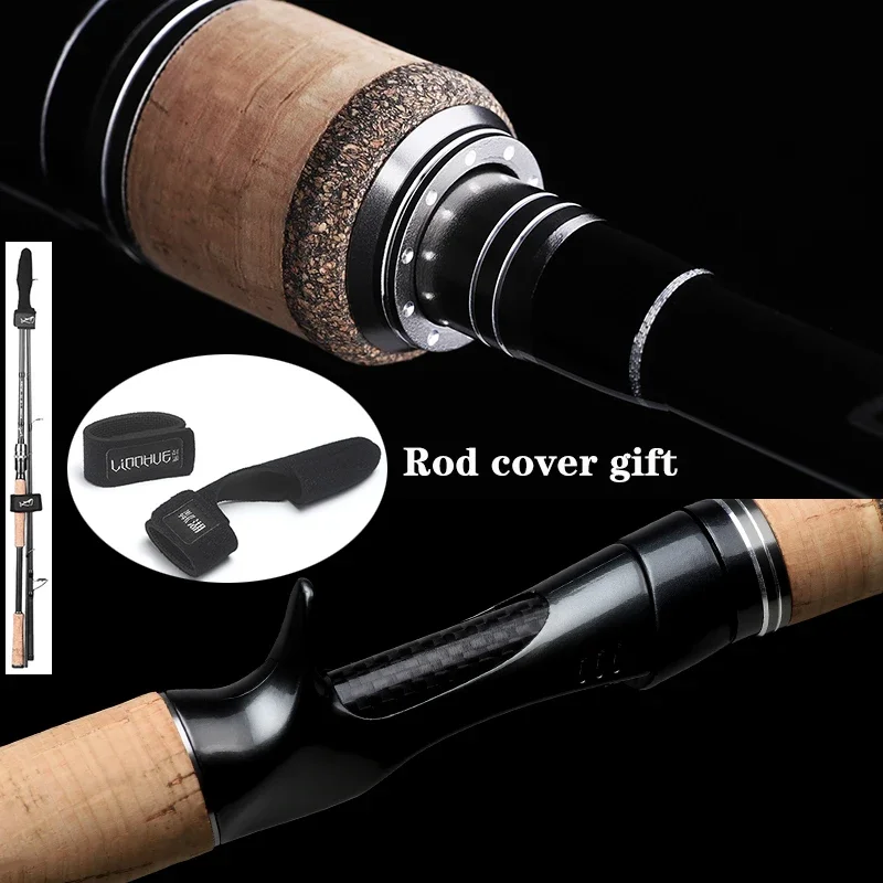 LINNHUE Fishing Rod 1.68m 1.8M 2.1M 2.4m Carbon Fiber Spinning Baitcasting Casting Gift Cover