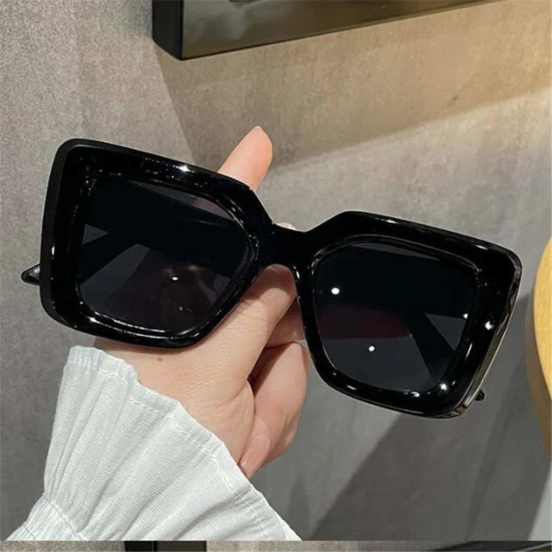 Солнцезащитные очки в большой коричневой оправе для женщин модные и толстые