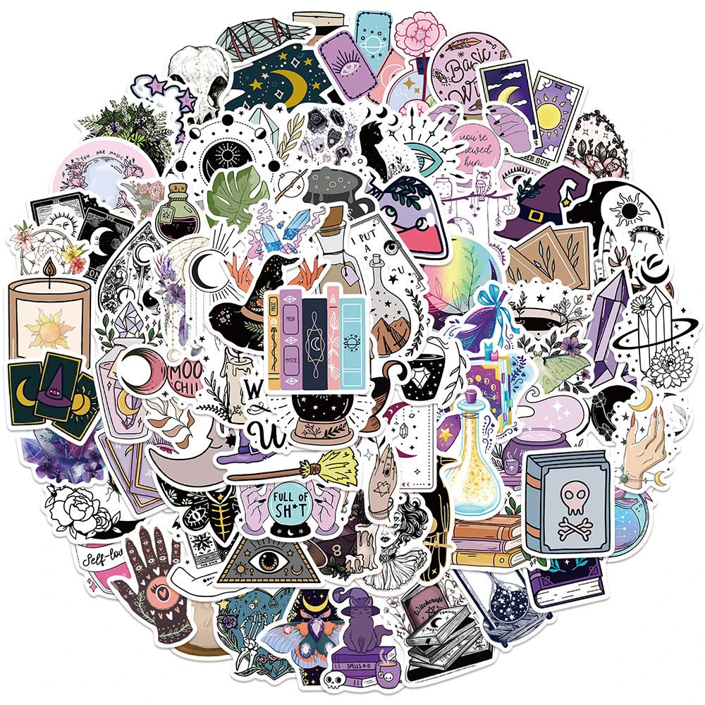 

10/30/50/100pcs Cool Gothic Apothecary Witch Graffiti Stickers Aesthetic Cartoon Art Decals Car Laptop Phone Waterproof Sticker