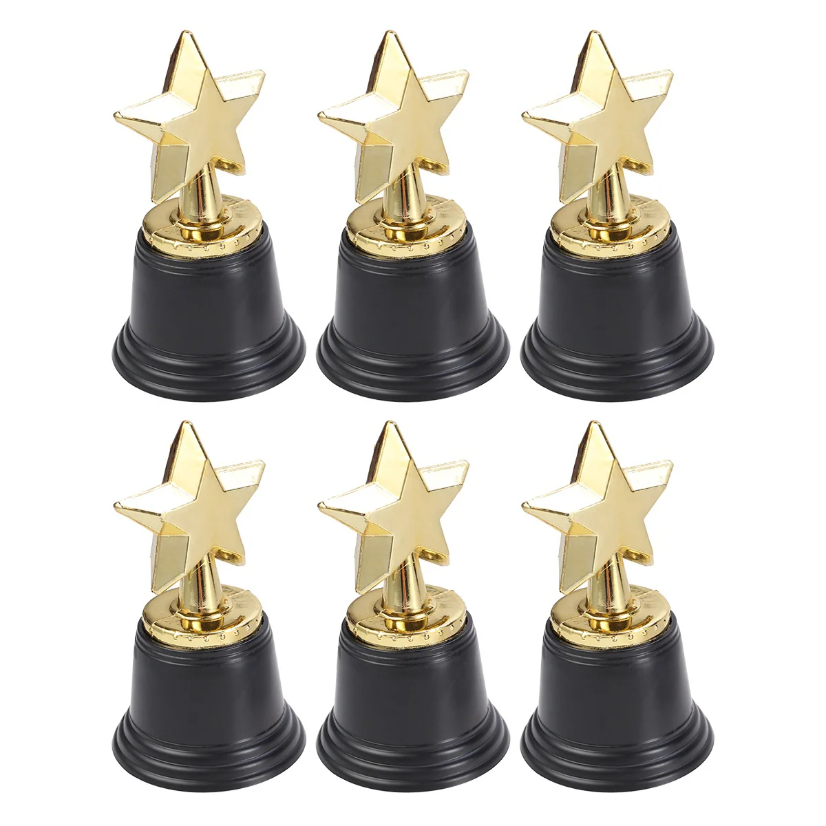 

6pcs Golden Award Star Trophy Reward Prizes for Party Celebrations Ceremony Appreciation Gift Awards