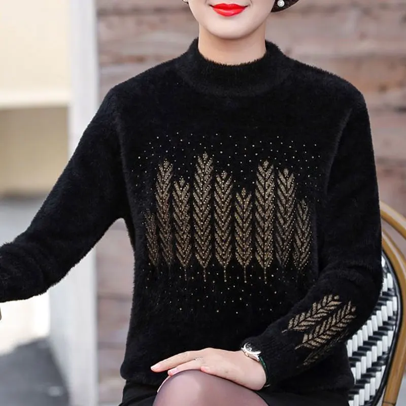 Женский трикотажный джемпер с ушками повседневный свободный стильный свитер