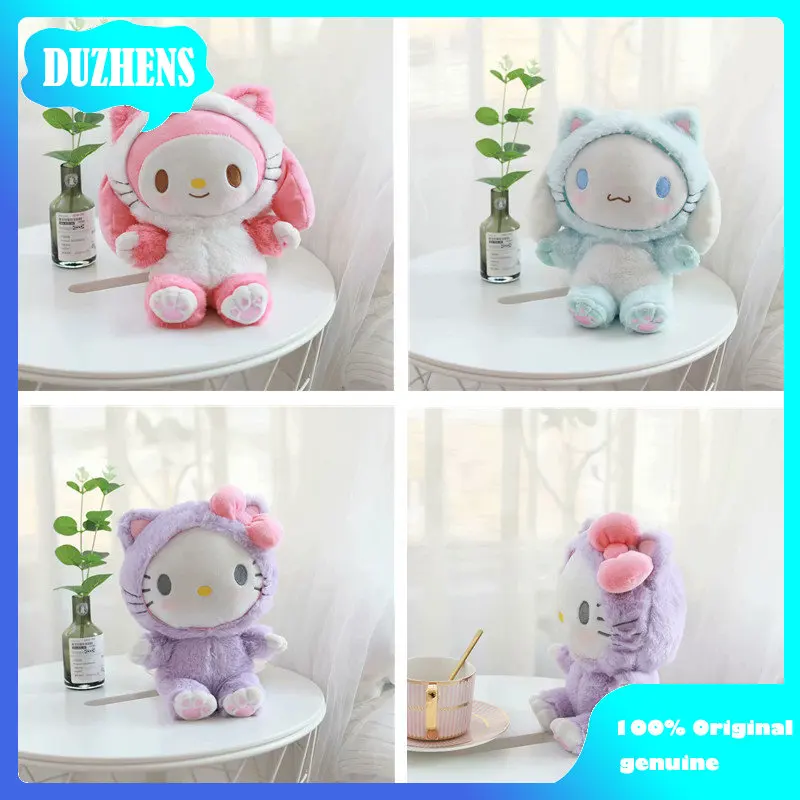 

Милые плюшевые игрушки Sanrio, 21 см, моя мелодия, кот КТ, плюши, аниме, мягкие игрушки, милая мягкая игрушка Sanrio, декор комнаты, куклы для девочек, подарки