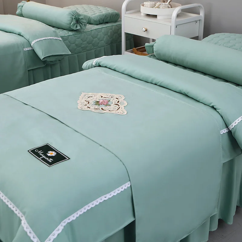 

4pcs Beauty Salon Bedding Sets Massage Spa Tuina Bed Linens Sabanas Duvet Cover Set Beds Sheet Cover Stoolcover Pillowcase