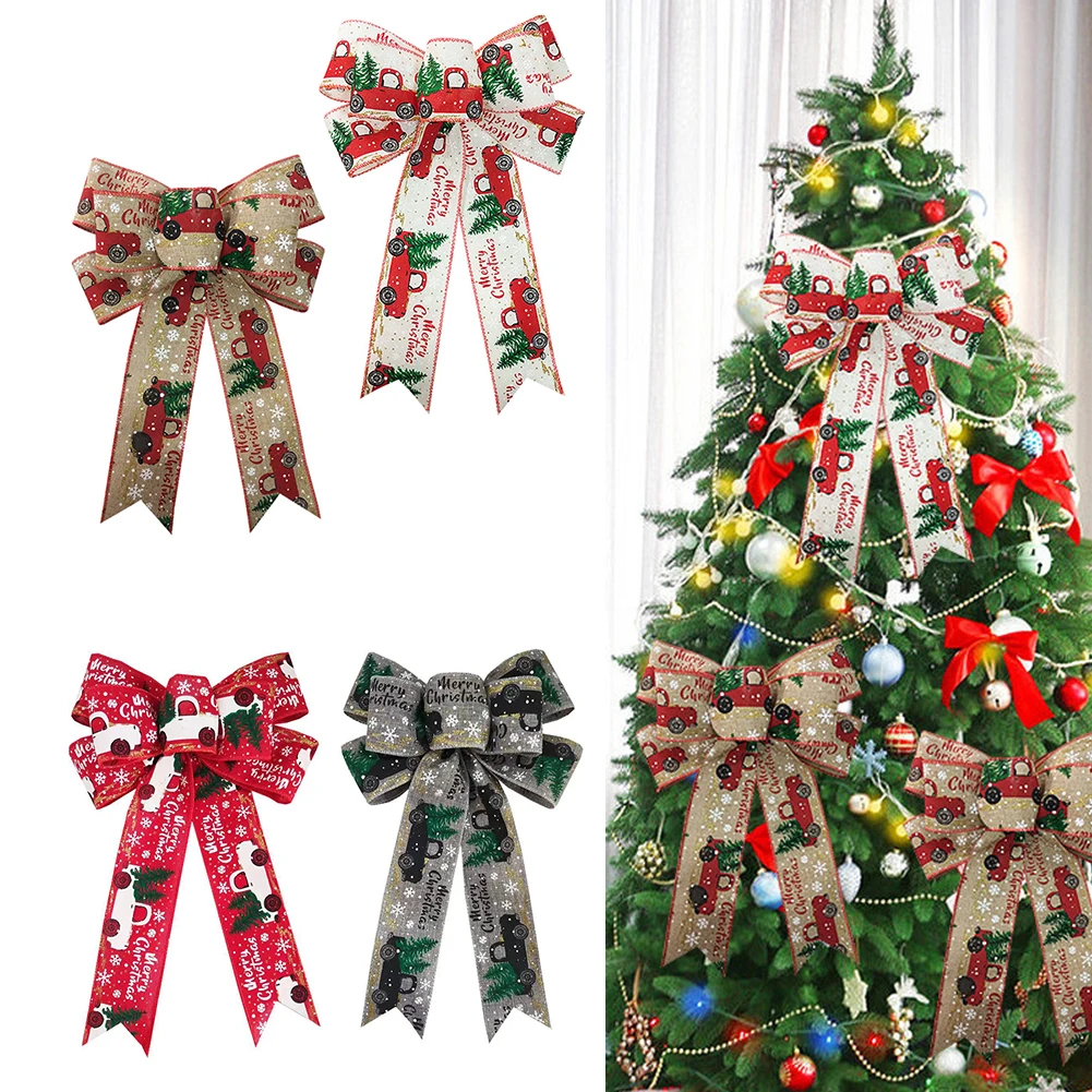

Рождественская лента, украшение с бантом, фотоподвеска для дома, рождественские украшения, Рождество 2023, с новым годом