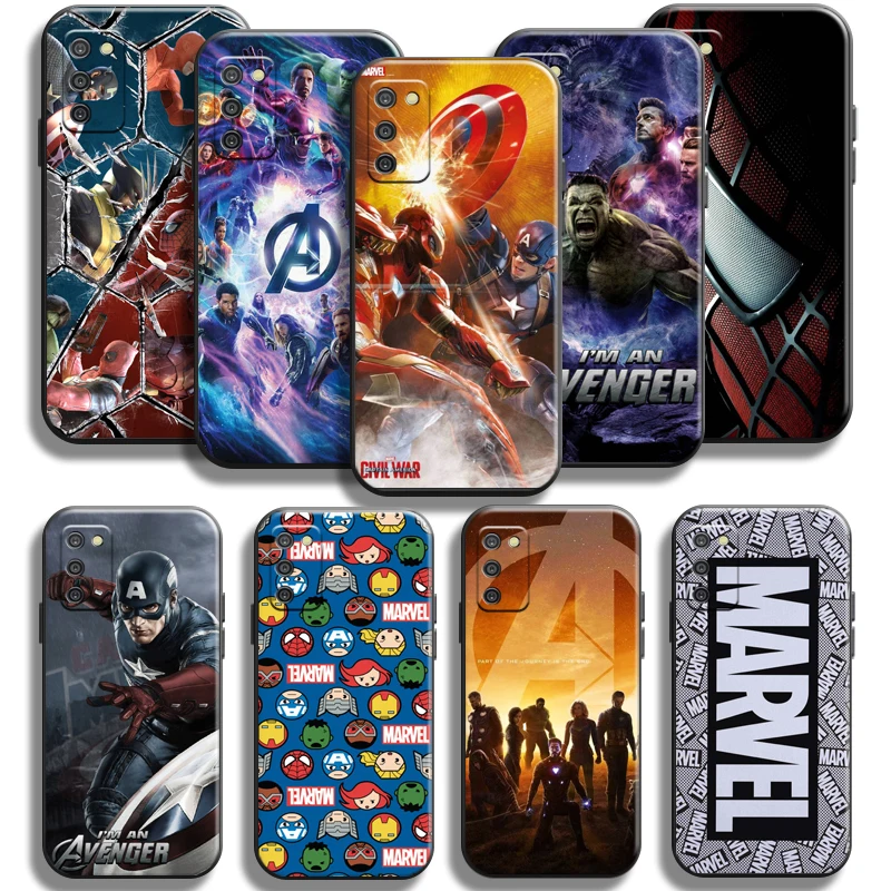 

Marvel Avengers Iron Man Phone Case For Samsung Galaxy A03 A03S Shockproof Carcasa TPU Cases Soft Liquid Silicon Funda Black