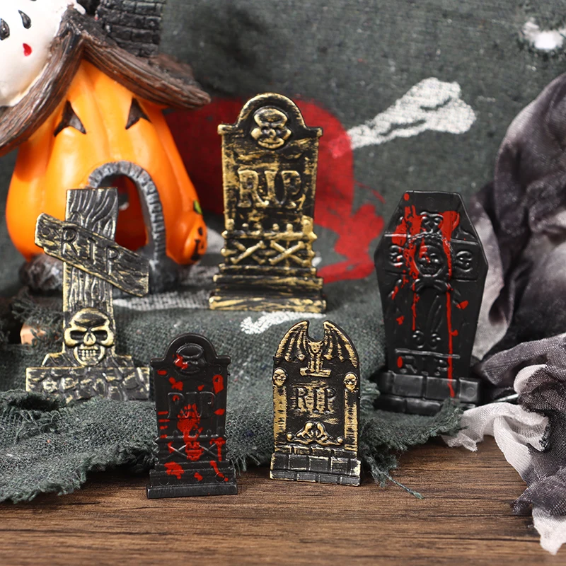 Череп Надгробие Ремесло Поддельные Украшения Декоративные Для Хэллоуина
