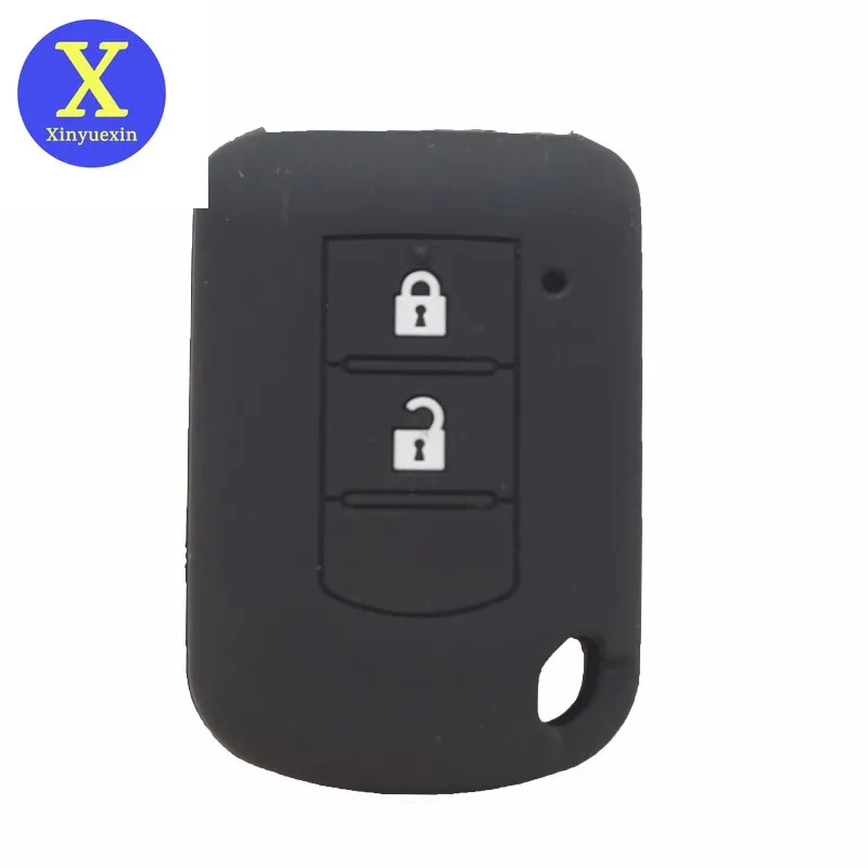 

Xinyuexin Silicone Rubber Car Key Cover Case for Mitsubishi ASX Outlander Lancer EX Galant Pajero 2016 2017 2 Button Holder Bag