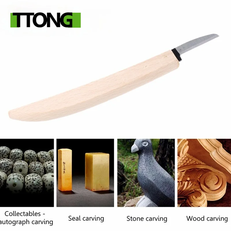 

18cm Knife Beech Wood Working Banana Type Handle Wood Carving DIY Tool