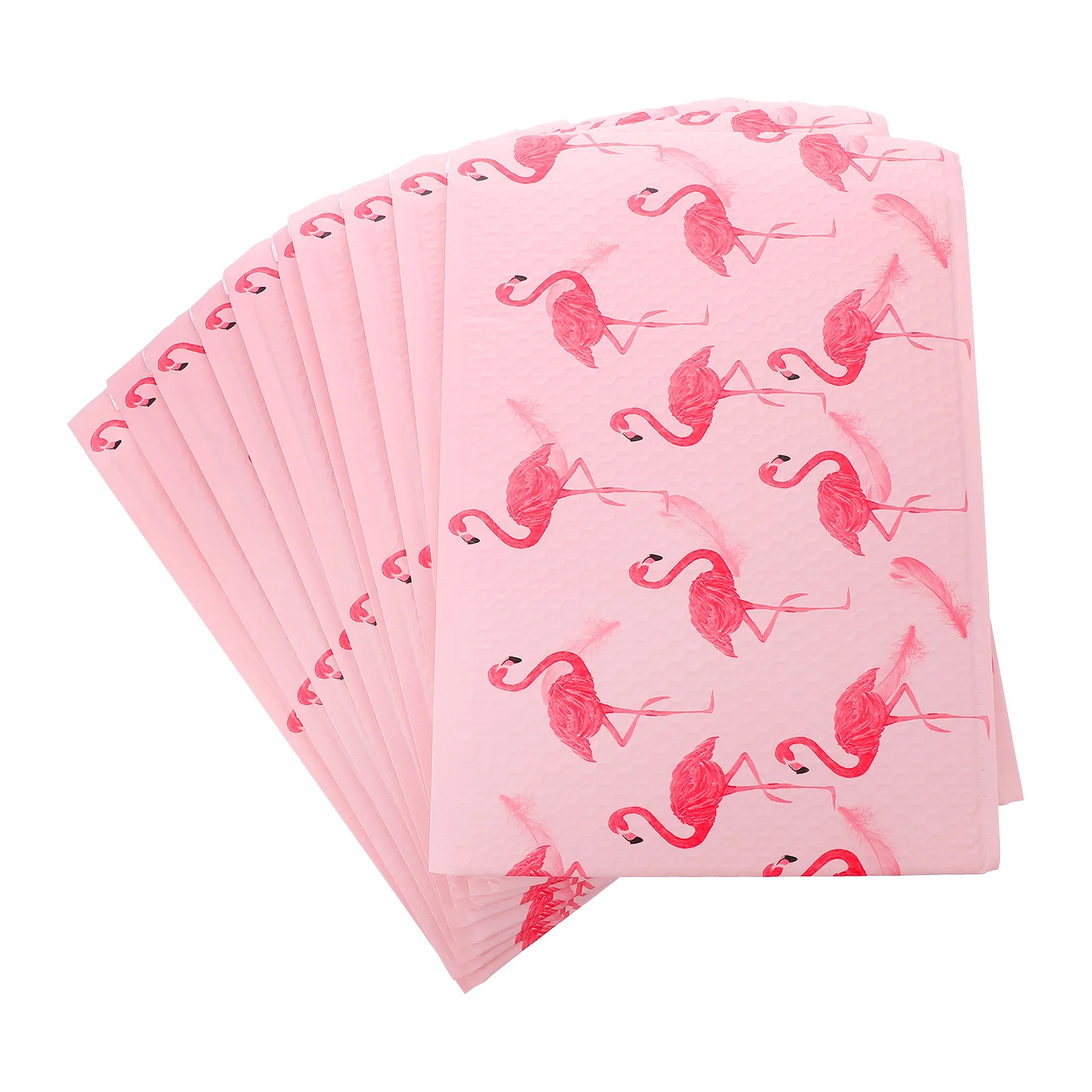 

10pcs Flamingo Pattern Packing Pouches Waterproof Express Delivery Bags