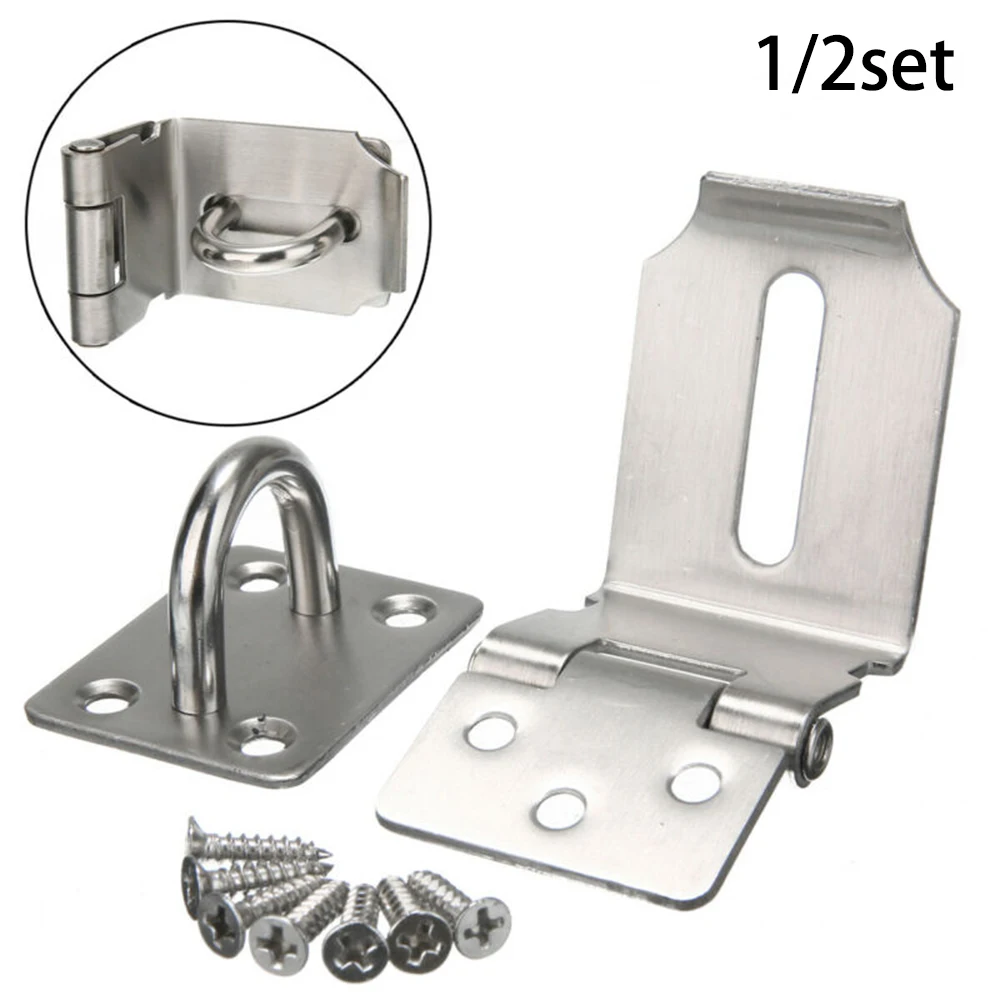 

90 Degrees Door Clasp Lock Stainless Steel Padlock Hasp Staple Gate Door Shed Latch Lock Security Burglar-proof Hardware