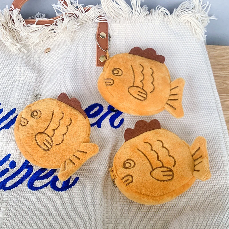 Брелок для ключей Taiyaki для девочек, мультяшный женский милый плюшевый брелок, креативный дизайн, оптовая продажа