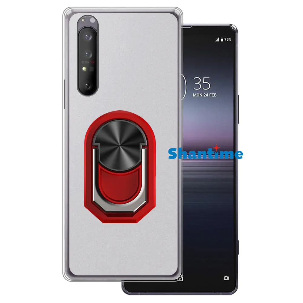 Роскошный противоударный чехол с кольцом-держателем для Sony Xperia 1 II мягкий