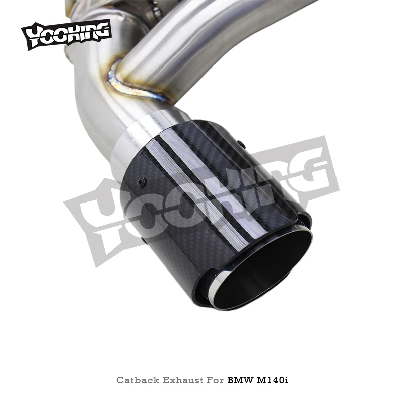 Фото Выхлопные трубы YK Catback из нержавеющей стали для BMW M140/M140i F20 B58 3.0T 2017-2019 с клапанами и комплектом дистанционного управления №5