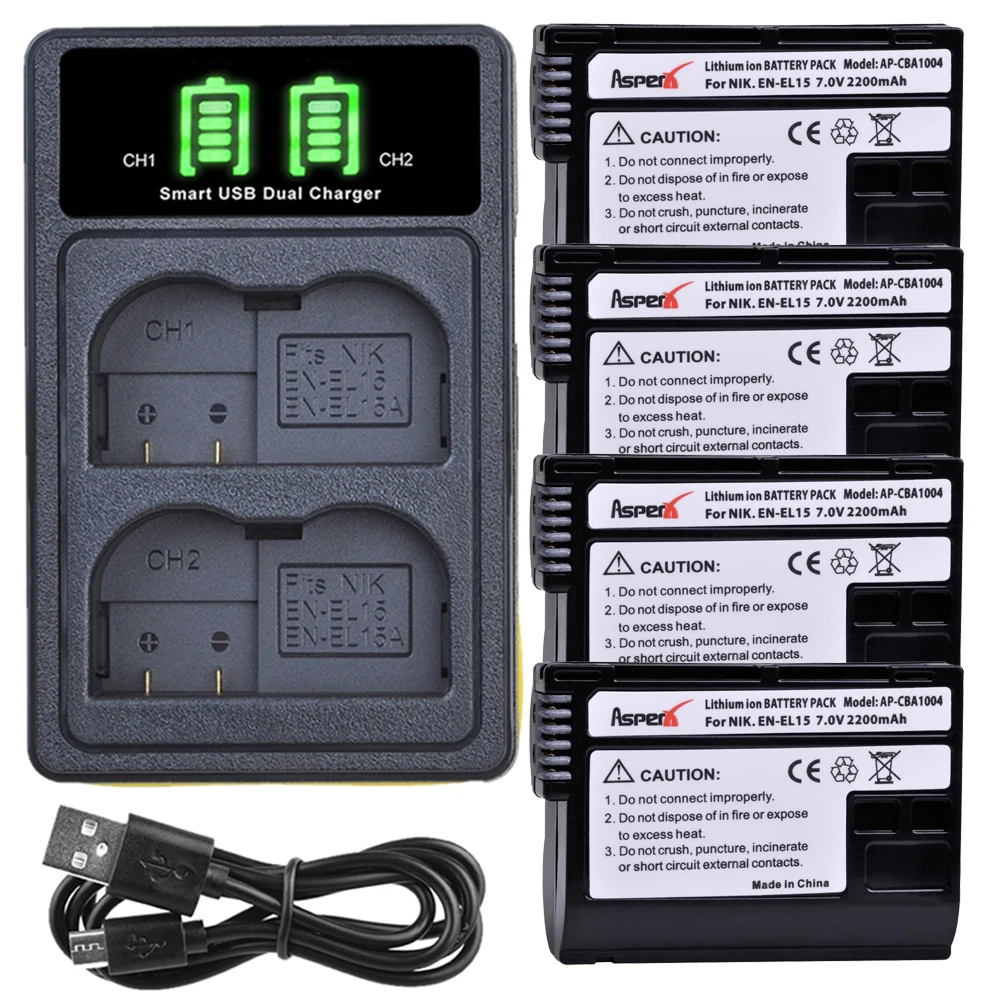 EN-EL15 ENEL15 EN EL15 аккумулятор + зарядное устройство для Nikon z5 z6 z6 ii d610 d750 d800 d810 d850 d7000 d7100 d7200 d7500