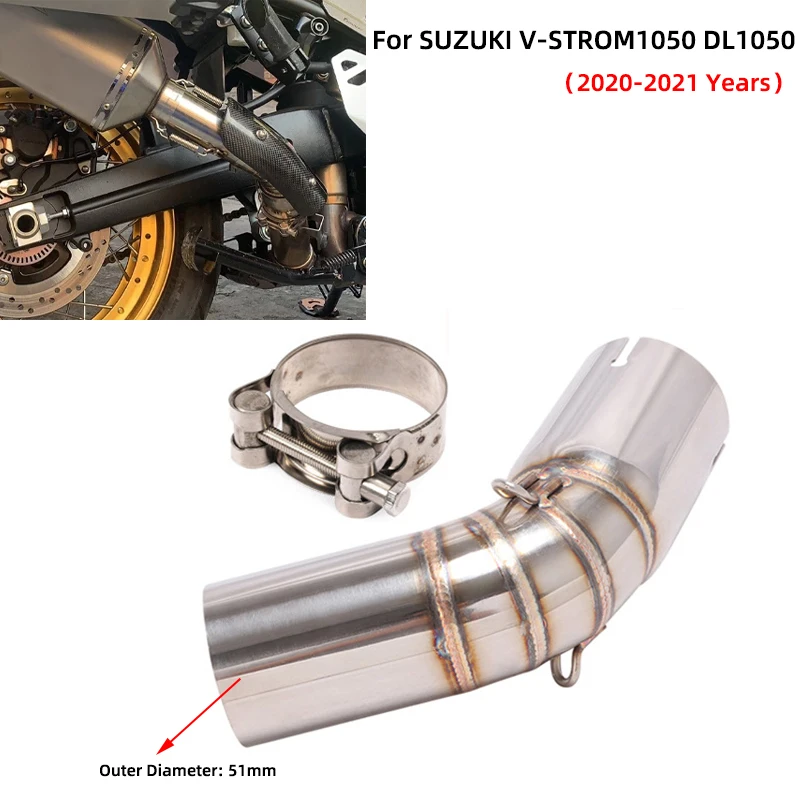 

Слипоны для SUZUKI V-STROM1050 DL1050 2020 2021 мотоциклетная система выхлопных газов изменение соединения средней трубы 51 мм Глушитель