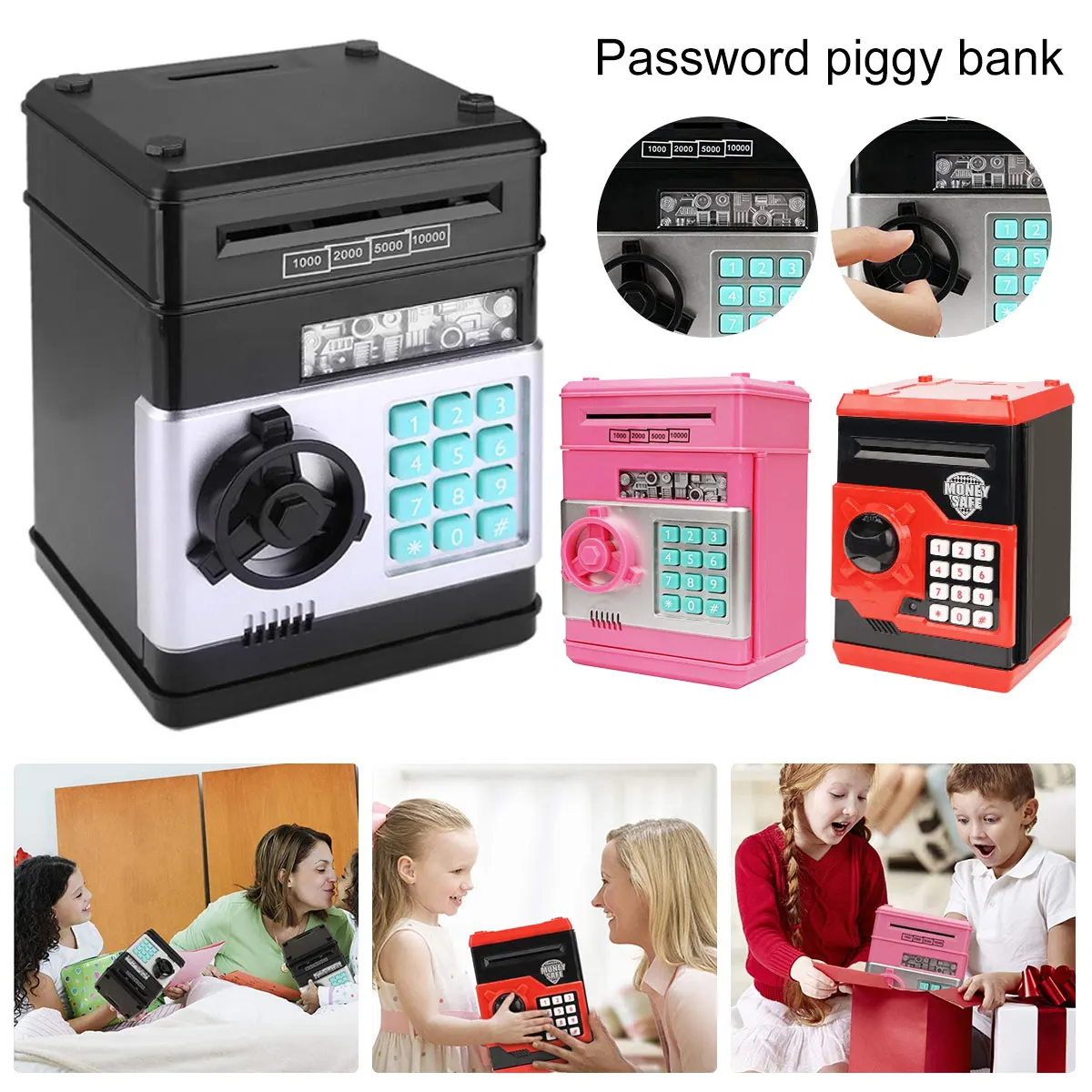 

Electronic Piggy Bank Safe Box Money Boxes For Children Automatic Coins Cash Saving Money Box Counter Mini Safe Box Child Gift