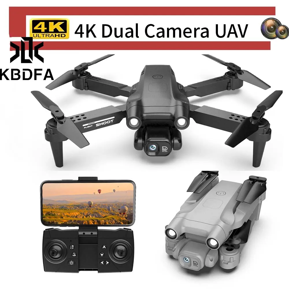 

Квадрокоптер KBDFA H7, Радиоуправляемый БПЛА с двойной Hd камерой, 4K, летательный аппарат, складная модель самолета, радиоуправляемые профессиональные игрушки Aircraf