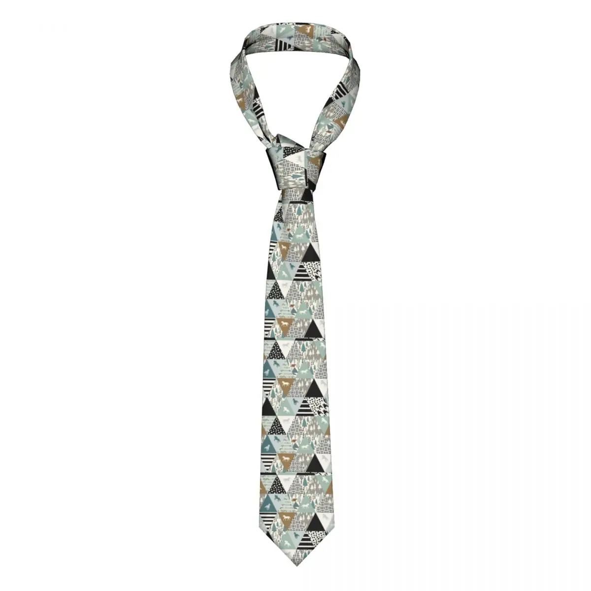 

Horse Triangle Patchwork Tie Horses Lover Trendy Office 8CM Neck Ties Men Accessories Blouse Printed Cravat