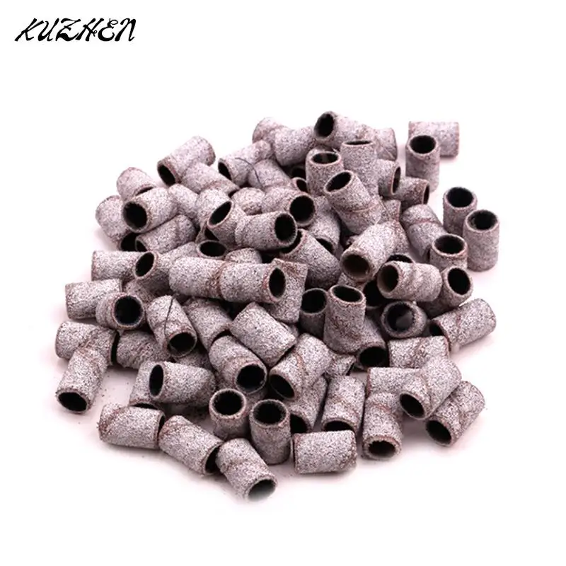 

100Pcs/set White Nail Art Sanding Bands Pedicure Tools Electric Drill Accessories Foot Care Polishing Tools 80# 150# 240#