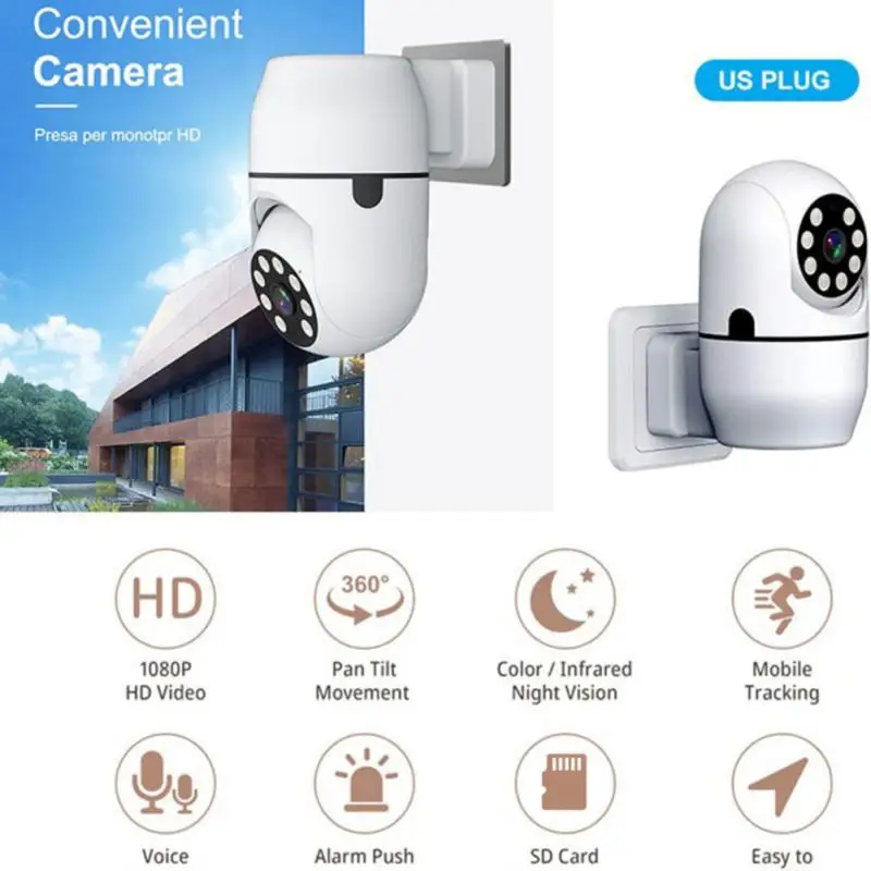 

HD Wireless 360 ° Rotary Camera Home Surveillance Camera Two-way Intercom Infrared Night Vision With Fill Light Garage Camera