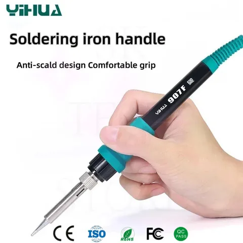 Паяльная станция Yihua, электрическая железная ручка, кермет, нагревательный сердечник, противоожоговая силиконовая ручка 907A 907C 907G 907F 907I