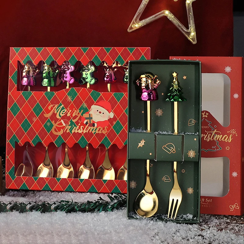 Рождественский Тематический Набор Посуды Металлическая Сверкающая Кукла