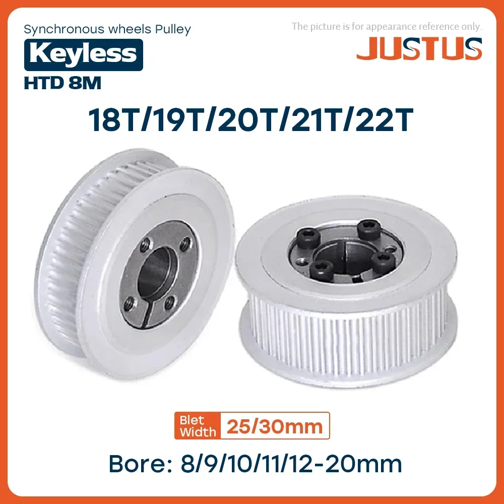 HTD 8M 18T/19T/20T/21T/22 зубчатый шкив бесключевая Втулка с отверстием 8/9/10/11/12/14/15/16/17/18/19/20