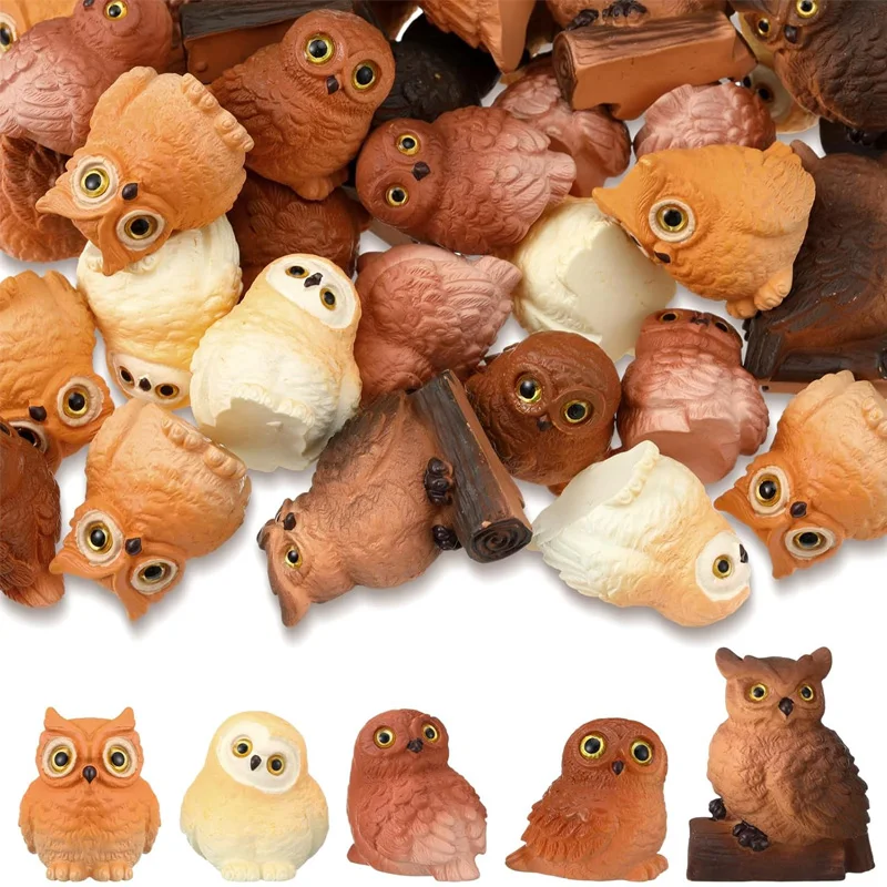 

Мини-фигурки совы из смолы, набор из 5 штук