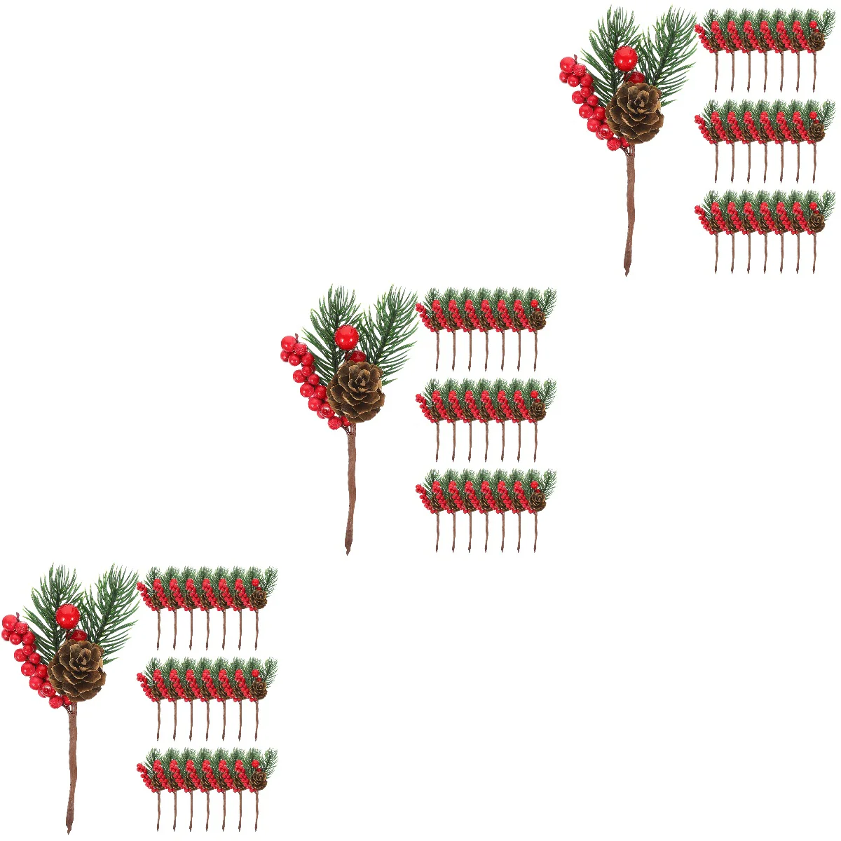 

Berry Artificial Christmas Stems Pine Picks Berries Flower Branches Tree Faux Decor Holly Gift Red Winter Bunch Box Simulated