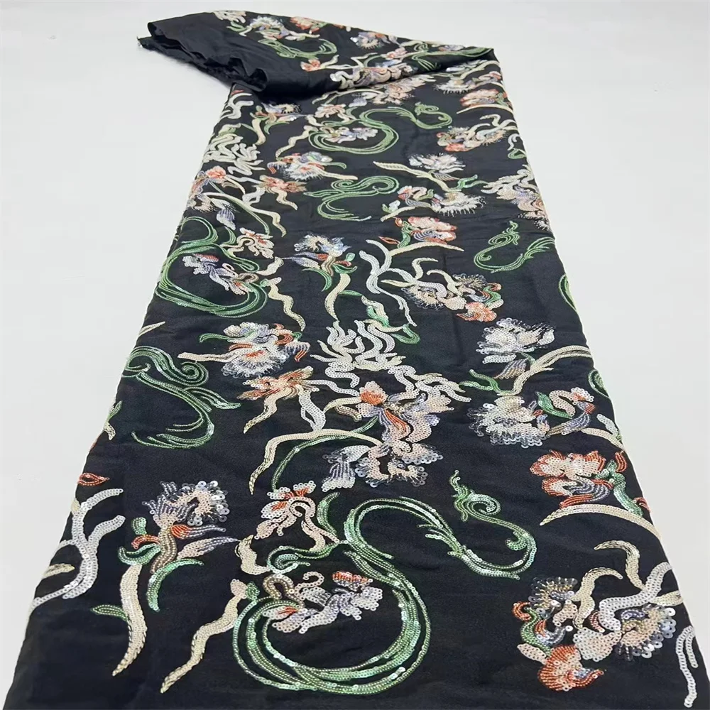 Новинка 2024 нигерийская кружевная ткань свадебная вышитая сетка 5 ярдов Новая