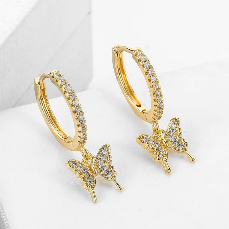 

Sam Panda 925 Sterling Silver Butterfly Ear Buckle Female Fashion Earrings Personalized Animal Earrings All-Match Exquisite Gift