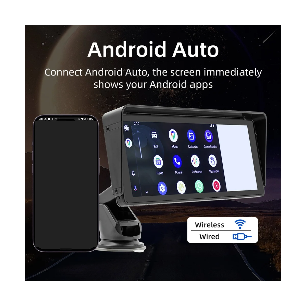 10 26 дюймовый автомобильный сенсорный экран беспроводной CarPlay Android портативный