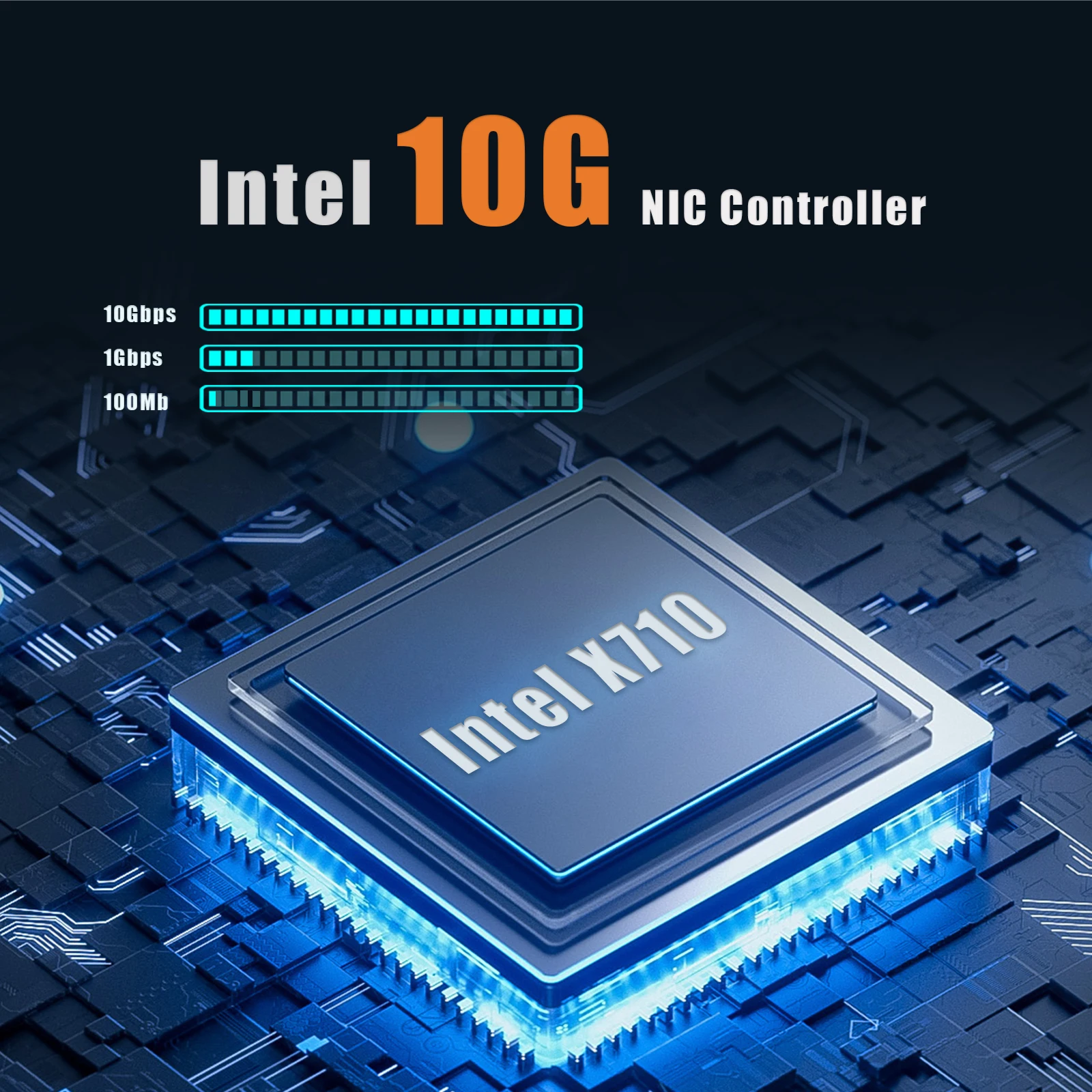Фото 4-портовая сетевая карта Ethernet 10G RJ45 с контроллером Intel X710, интерфейсом PCIE 3.0 X8 №4