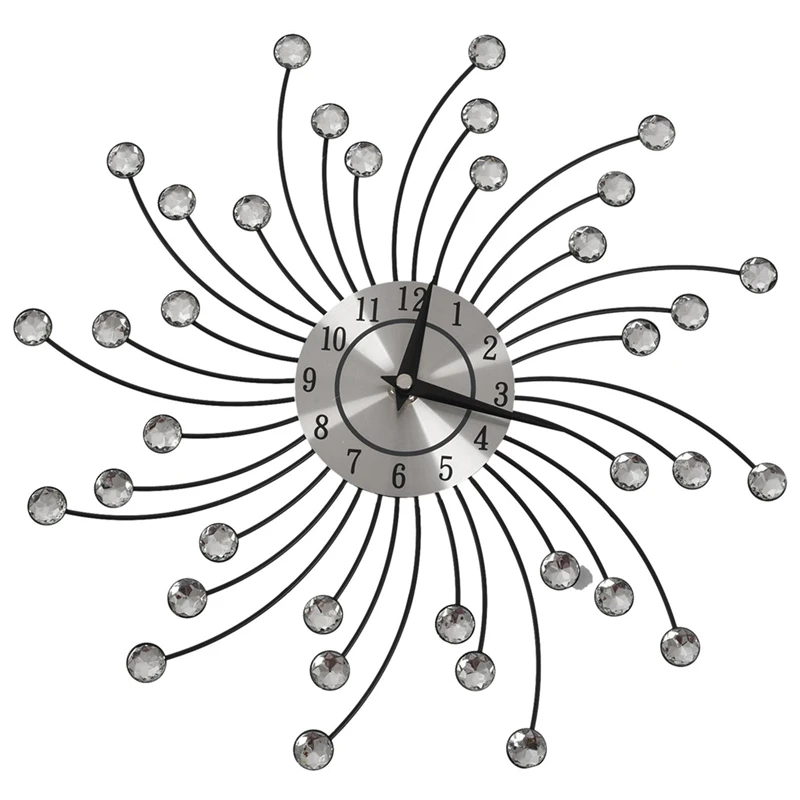

3D Large Wall Clock Metal Crystal Modern Home Decoration Silent Clocks For Living Room Office