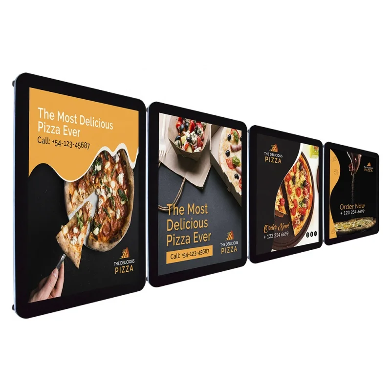 

A2 A3 A4 hanging fast food acrylic light box advertising display magnetic cafe restaurant digital led canteen menu boards