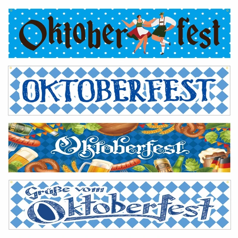 

Oktoberfest Festival Banner Hanging Flag Decor Props Supplies for Home Party Decoration Present Supplies